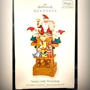 Hallmark Keepsake 2009 Santa’s Jolly Workshop! Magic Light, sound & motion! NIB